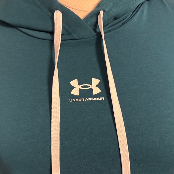 Under Armour Teal Hoodie with White Drawstrings - Picture 3 of 6